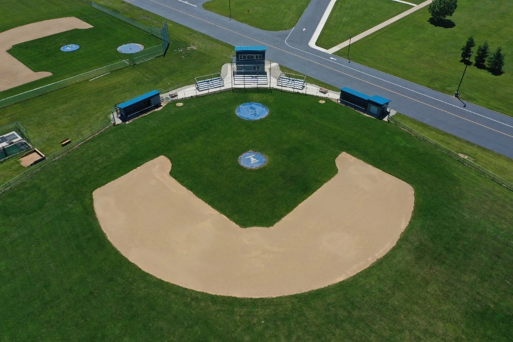 Aerial drone photography angle for real estate marketing