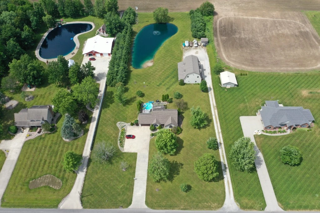 Drone aerial video still for Indiana business websites