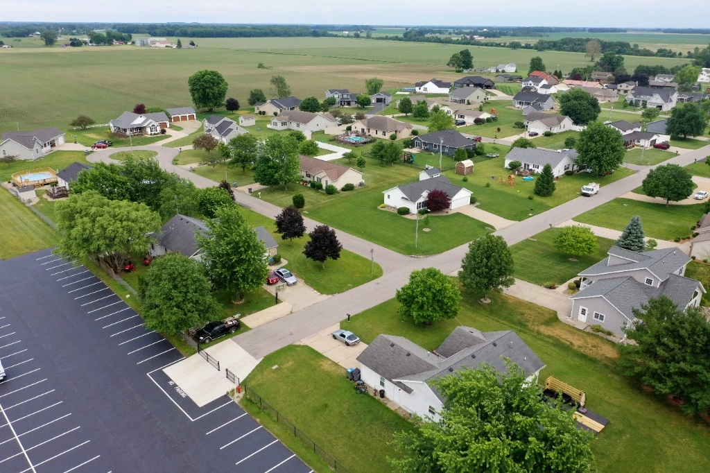 FAA commercial drone photography of land and buildings